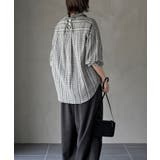 ＢＡＣＫレースアップ裾タックチェックブラウス | rps | 詳細画像12 