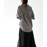 ＢＡＣＫレースアップ裾タックチェックブラウス | rps | 詳細画像4 