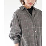 ＢＡＣＫレースアップ裾タックチェックブラウス | rps | 詳細画像6 