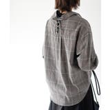 ＢＡＣＫレースアップ裾タックチェックブラウス | rps | 詳細画像8 