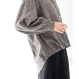 ＢＡＣＫレースアップ裾タックチェックブラウス | rps | 詳細画像9 