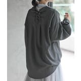 ＢＡＣＫレースアップ裾タックブラウス | rps | 詳細画像8 