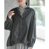 グレー | ＢＡＣＫレースアップ裾タックブラウス | rps