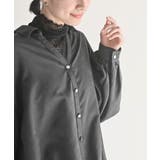 BACKレースアップ細コール裾タック多釦ブラウス | rps | 詳細画像14