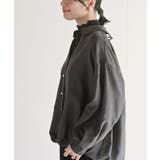 BACKレースアップ細コール裾タック多釦ブラウス | rps | 詳細画像15