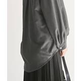 BACKレースアップ細コール裾タック多釦ブラウス | rps | 詳細画像17