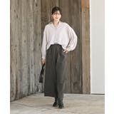 BACKレースアップ細コール裾タック多釦ブラウス | rps | 詳細画像2