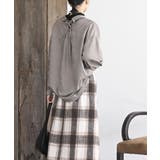 BACKレースアップ細コール裾タック多釦ブラウス | rps | 詳細画像20