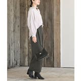 BACKレースアップ細コール裾タック多釦ブラウス | rps | 詳細画像5