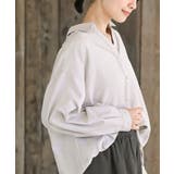 BACKレースアップ細コール裾タック多釦ブラウス | rps | 詳細画像9