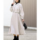 アイボリー | シャツブルゾン×キャミワンピース太コールセットアップ | rps