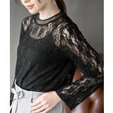 ブラック | シアーネック総レースカットソー | rps