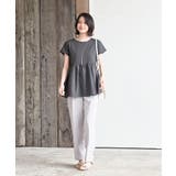 異素材切替ペプラムＴシャツ | rps | 詳細画像2 