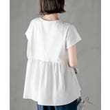 異素材切替ペプラムＴシャツ | rps | 詳細画像25 