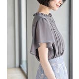 フリルネックフレアー袖プリーツブラウス | rps | 詳細画像9