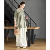 バンドカラーコットンフレアーロングブラウス | rps | 詳細画像11 