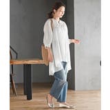 バンドカラーコットンフレアーロングブラウス | rps | 詳細画像2 