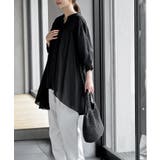 バンドカラーコットンフレアーロングブラウス | rps | 詳細画像22 