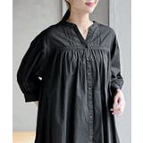 バンドカラーコットンフレアーロングブラウス | rps | 詳細画像23 