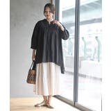 バンドカラーコットンフレアーロングブラウス | rps | 詳細画像28 