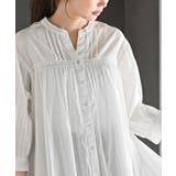 バンドカラーコットンフレアーロングブラウス | rps | 詳細画像6 