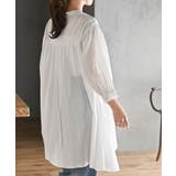 バンドカラーコットンフレアーロングブラウス | rps | 詳細画像8 