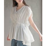 オフホワイト | ゴムシャーリングブラウス | rps