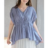 パープル | ゴムシャーリングブラウス | rps