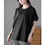 ブラック | フレンチスリーブワイドコットンＴ | rps