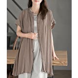 ブラウン | 楊柳ブラウスチュニック | rps