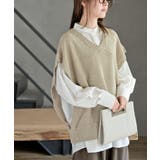 オフベージュ | スラブニットベスト | rps