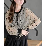 ベージュ | フロッキードットシアーカーディガン | rps