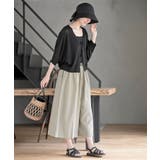 格子編み前リボン５分袖ニットカーディガン | rps | 詳細画像10 