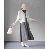 格子編み前リボン５分袖ニットカーディガン | rps | 詳細画像2 