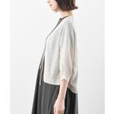 格子編み前リボン５分袖ニットカーディガン | rps | 詳細画像26 