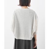 格子編み前リボン５分袖ニットカーディガン | rps | 詳細画像27 