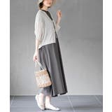 格子編み前リボン５分袖ニットカーディガン | rps | 詳細画像5 