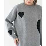 杢グレー | ハートジャガードワイドニットプルオーバー | rps