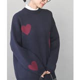 ネイビー | ハートジャガードワイドニットプルオーバー | rps