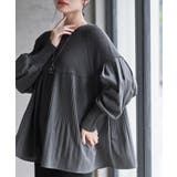 CHACグレー | Ａラインプリーツ切替ニットプルオーバー | rps