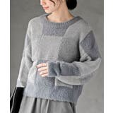 CHACグレー | ブロック配色柄ニットプルオーバー | rps