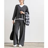 CHACグレー | Vネックニットプルオーバー+ニットパンツセットアップ | rps