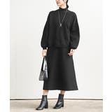 ブラック | ボートネックニットプルオーバー+ニットスカートセットアップ | rps