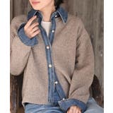 デニム切替レイヤード風ニットカーディガン | rps | 詳細画像14