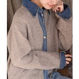 デニム切替レイヤード風ニットカーディガン | rps | 詳細画像15