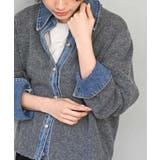 デニム切替レイヤード風ニットカーディガン | rps | 詳細画像6