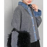 デニム切替レイヤード風ニットカーディガン | rps | 詳細画像7