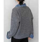 デニム切替レイヤード風ニットカーディガン | rps | 詳細画像8