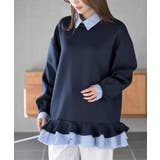 ネイビー | フリルレイヤードダンボールミニワンピース | rps