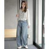 リボンボタン透かし編みニットカーディガン | rps | 詳細画像2 